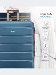 Flight Knight Blue/Tan Medium Hardcase Lightweight Check In Suitcase With 4 Wheels - Image 3 of 7