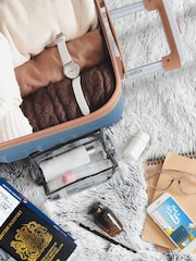 Flight Knight Blue/Tan Medium Hardcase Lightweight Check In Suitcase With 4 Wheels - Image 7 of 7