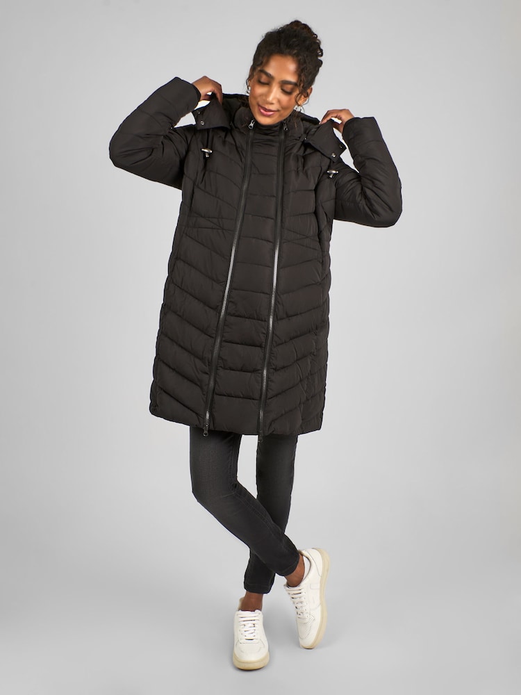 JoJo Maman Bébé Black 2-in-1 Maternity Puffer Coat - Image 1 of 5