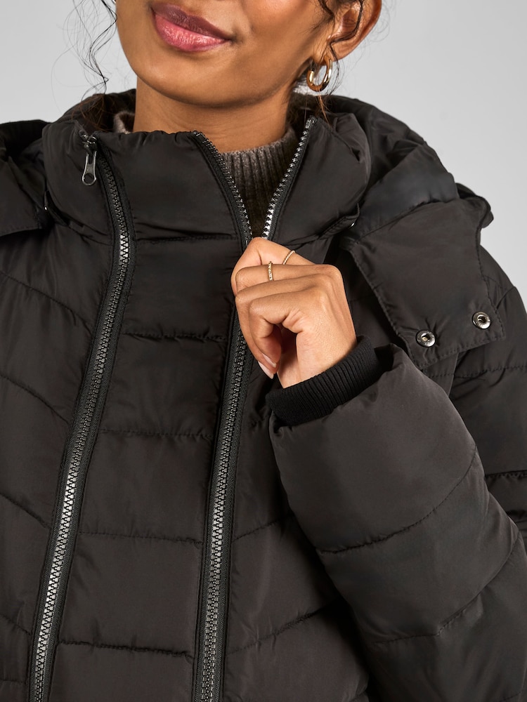 JoJo Maman Bébé Black 2-in-1 Maternity Puffer Coat - Image 5 of 5