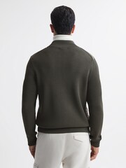 Reiss Forest Green Amos Hybrid Zip-Through Quilted Jacket - Image 4 of 4