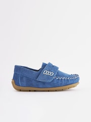 Bleu cobalt - Mocassins Penny en cuir avec fermeture tactile et rapprochée - Image 2 of 5