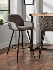 Monza Faux Leather Dark Grey Hamilton Kitchen Bar Stool - Image 1 of 8