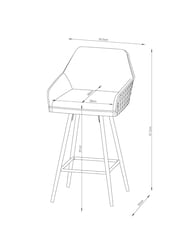 Monza Faux Leather Dark Grey Hamilton Kitchen Bar Stool - Image 4 of 8