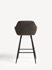 Monza Faux Leather Dark Grey Hamilton Kitchen Bar Stool - Image 6 of 8