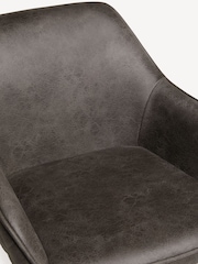 Monza Faux Leather Dark Grey Hamilton Kitchen Bar Stool - Image 7 of 8