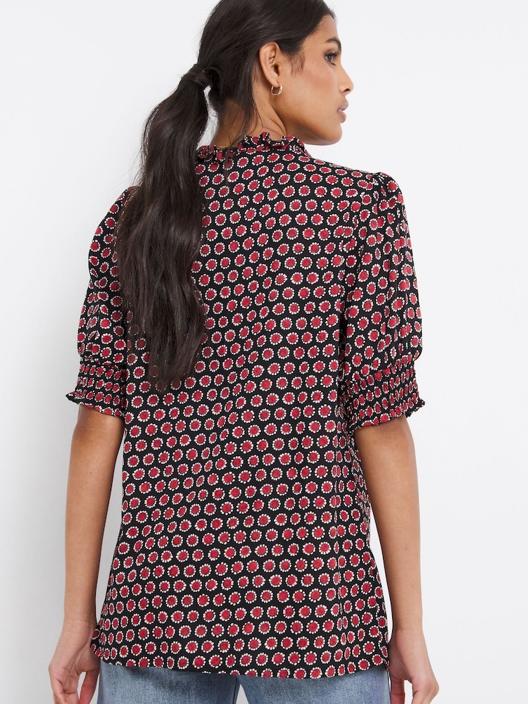 JD Williams Red Frill Trim Top - Image 2 of 4 JD Williams Red Frill Trim Top - Image 2 of 4