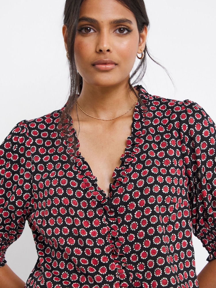 JD Williams Red Frill Trim Top - Image 4 of 4 JD Williams Red Frill Trim Top - Image 4 of 4