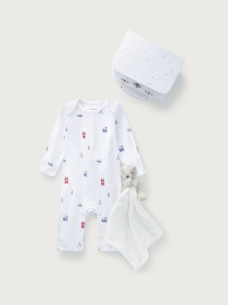 The White Company Organic Cotton London White Suitcase Gift Set - Image 1 of 2