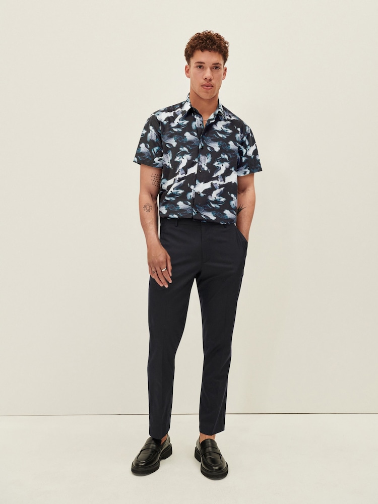 Navy Blue EDIT Slim Fit Trousers - Image 3 of 8