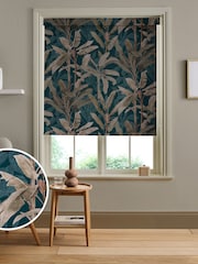 Graham & Brown Teal Blue Borneo Made to Measure Roller Blind - Image 1 of 6