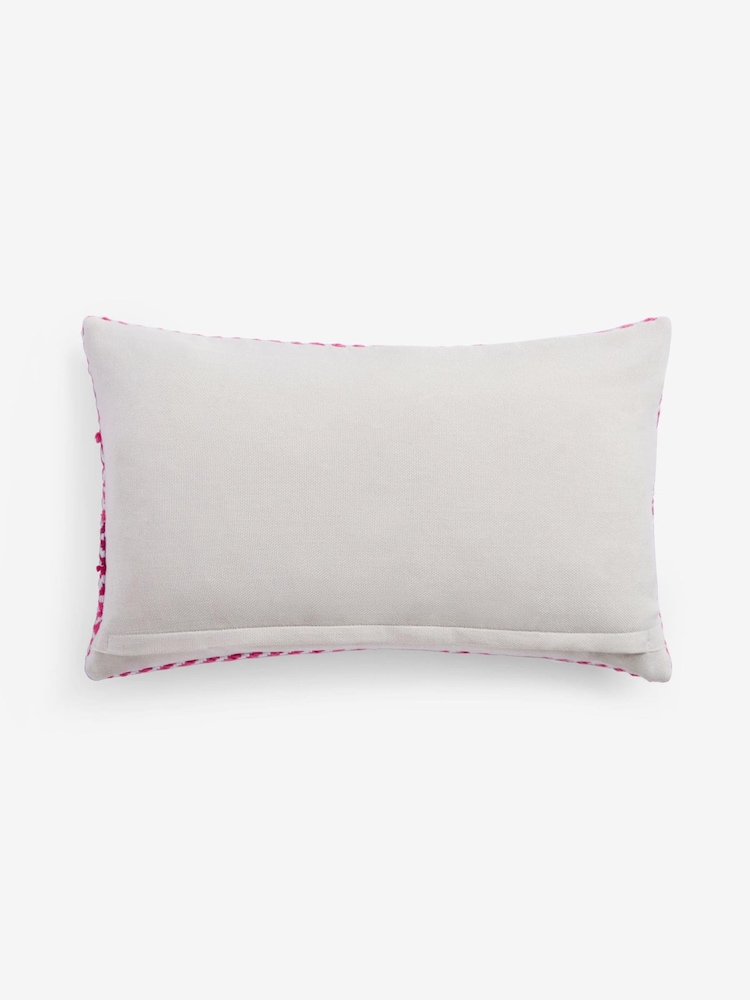 Fuchsia Pink Textured Stripe Cushion - Image 5 of 5