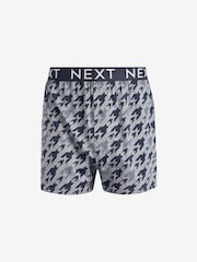 Navy Blue/Grey Dogtooth 4 pack Jersey Boxers - Image 3 of 6