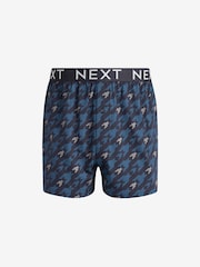 Navy Blue/Grey Dogtooth 4 pack Jersey Boxers - Image 6 of 6