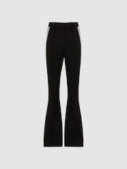 Reiss Black Amie Flared Side Stripe Trousers - Image 2 of 7