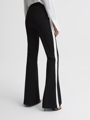 Reiss Black Amie Flared Side Stripe Trousers - Image 5 of 7