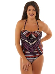 Seaspray Katherine Brown Tribal Bandeau Tummy Control Swimsuit - Image 3 of 5