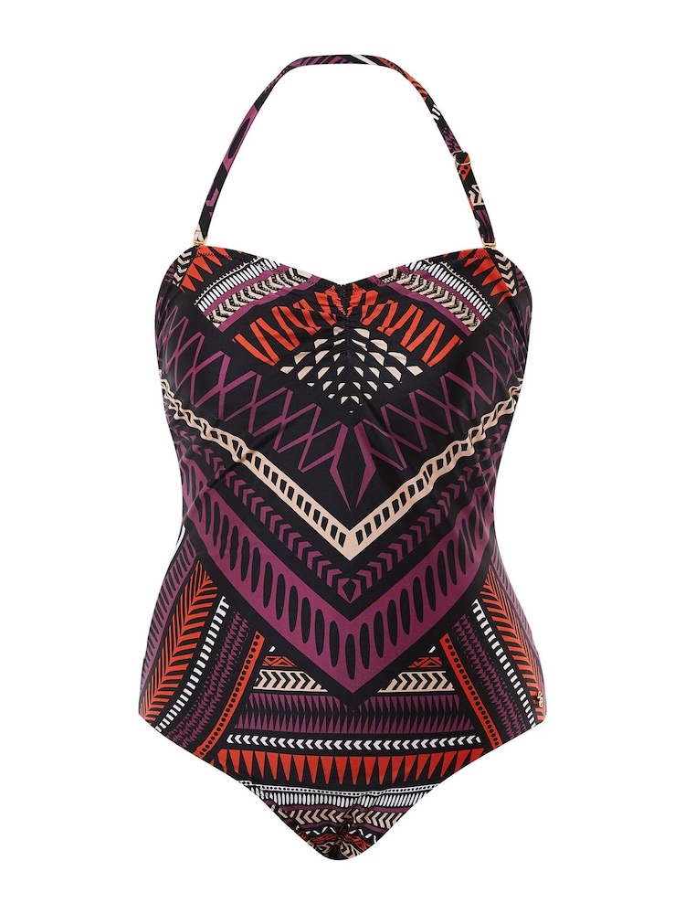 Seaspray Katherine Brown Tribal Bandeau Tummy Control Swimsuit - Image 5 of 5