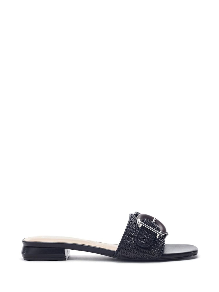 Moda in Pelle Black Juletta Feature Buckle Mule Sandals - Image 1 of 1 Moda in Pelle Black Juletta Feature Buckle Mule Sandals - Image 1 of 1