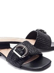 Moda in Pelle Black Juletta Feature Buckle Mule Sandals - Image 2 of 3