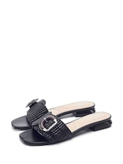 Moda in Pelle Black Juletta Feature Buckle Mule Sandals - Image 3 of 3