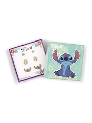 Peers Hardy Disney Lilo & Stitch Gold Tone Coloured 3 Piece Earring Set - Image 3 of 3