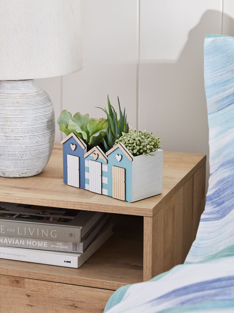 Green Artificial Coastal Succulents In Beach House Pot - Image 1 of 4