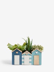 Green Artificial Coastal Succulents In Beach House Pot - Image 2 of 4