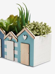 Green Artificial Coastal Succulents In Beach House Pot - Image 4 of 4