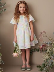 Arc-en-ciel pastel - Robe en coton brodé (3mths-10yrs) - Image 3 de 6
