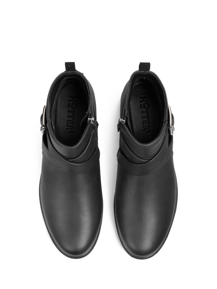Hotter Black Wide Fit Kingsley Zip Fastening Boots - Image 4 of 4