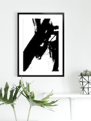 Brookpace Lascelles Black 'Nero 4' Abstract Picture in Satin Frame - Image 2 of 3