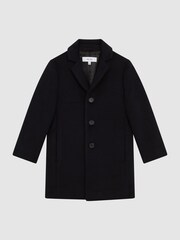 Reiss Navy Gable Senior Single Breasted Overcoat - Image 2 of 6