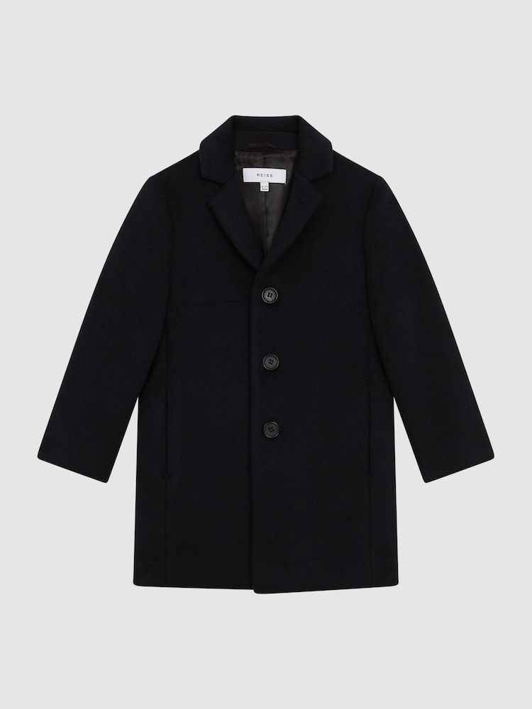 Reiss Navy Gable Senior Single Breasted Overcoat - Image 2 of 6