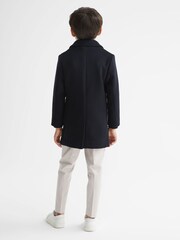 Reiss Navy Gable Senior Single Breasted Overcoat - Image 5 of 6