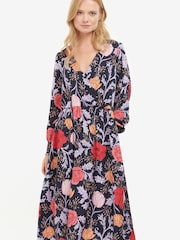 Barbour® Navy Floral Nahla Wrap Dress - Image 5 of 11