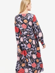 Barbour® Navy Floral Nahla Wrap Dress - Image 6 of 11