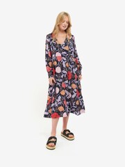 Barbour® Navy Floral Nahla Wrap Dress - Image 7 of 11