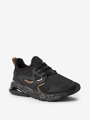 Black/Gold Pull On Trainers - Image 2 of 4