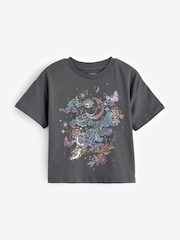 Charcoal Grey Sequin Celestial T-Shirt (3-16yrs) - Image 6 of 8