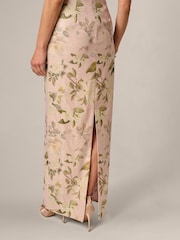 Adrianna Papell Pink Stretch Jacquard Column Dress - Image 5 of 6
