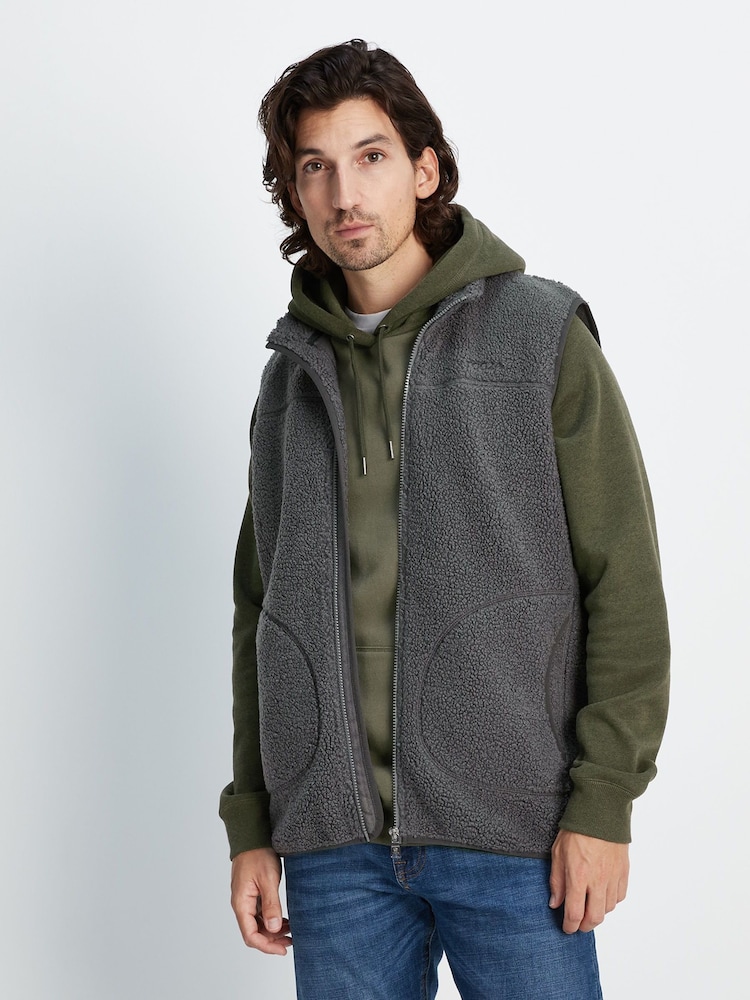 Tog 24 Grey Mackay Sherpa Fleece Gilet - Image 1 of 8