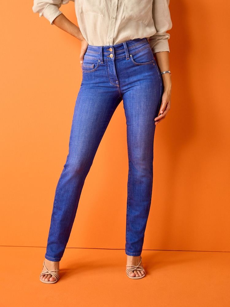 Leuchtendes Jeansblau - Lift, Slim And Shape Jeans mit engem Schnitt - Bild 2 von 5