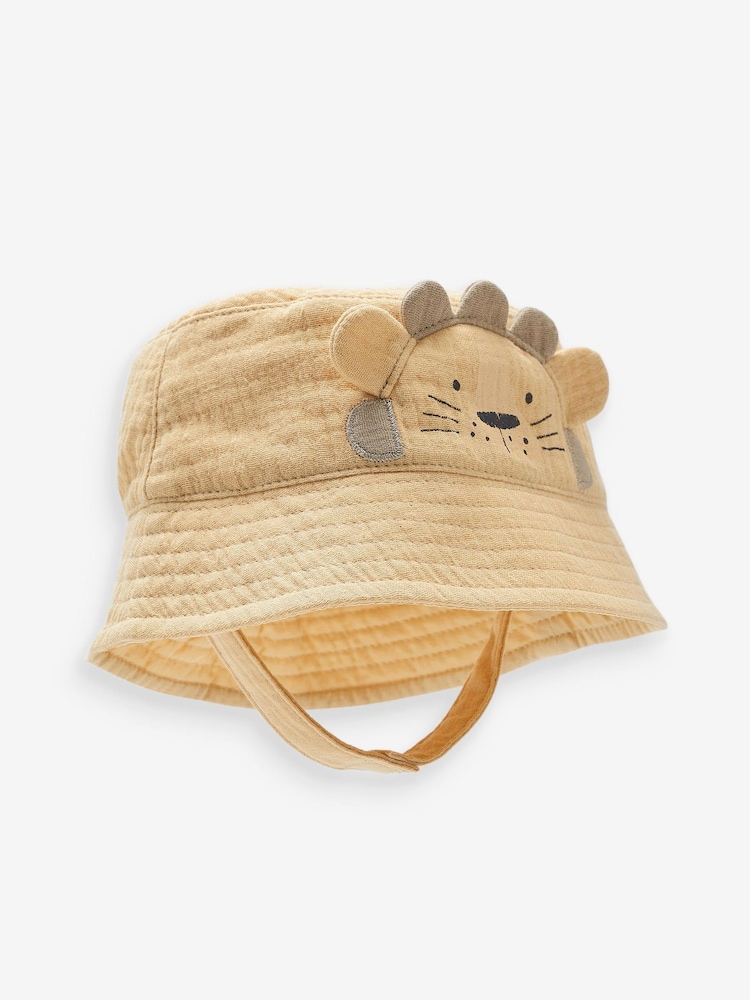 Sand Brown Character Baby Bucket Hat (0mths-2yrs) - Image 2 of 3 Sand Brown Character Baby Bucket Hat (0mths-2yrs) - Image 2 of 3