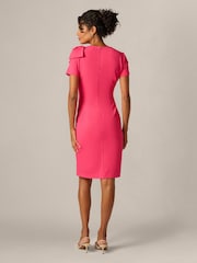Adrianna Papell Pink Pleated Bow Dress - Image 2 of 6