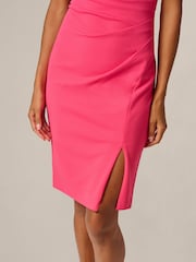 Adrianna Papell Pink Pleated Bow Dress - Image 5 of 6