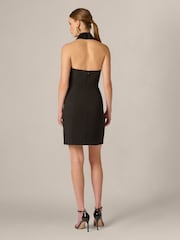 Adrianna Papell Black Stretch Crepe Tuxedo Dress - Image 2 of 6