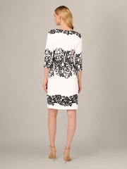 Adrianna Papell White Petite Scroll Lace Short Dress - Image 3 of 7