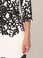 Adrianna Papell White Petite Scroll Lace Short Dress - Image 5 of 7