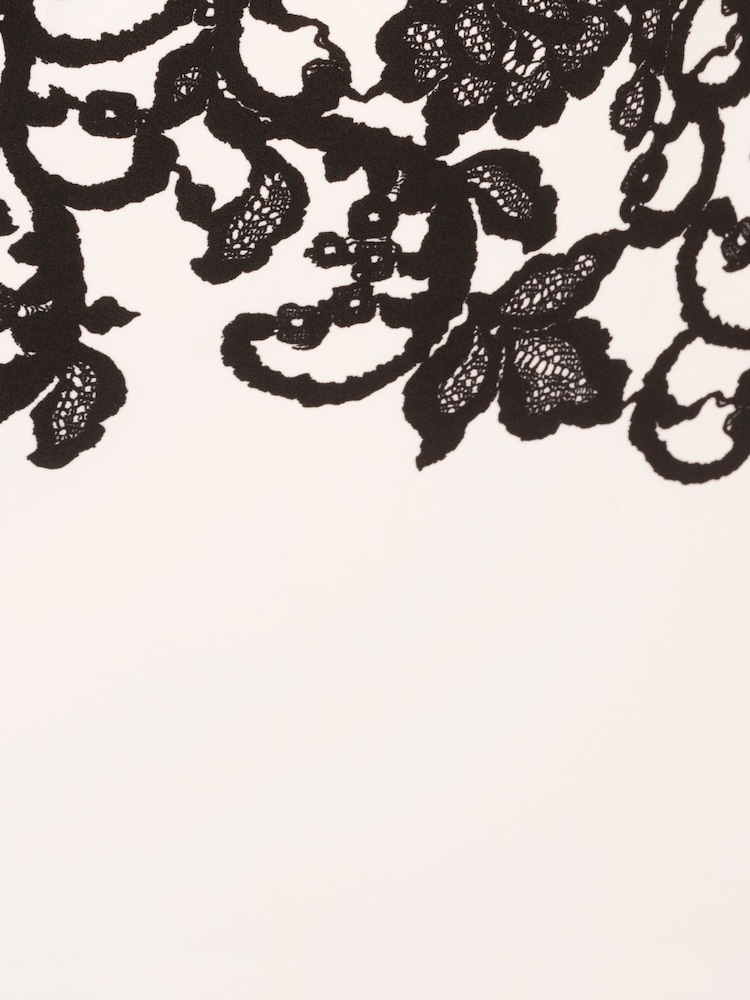 Adrianna Papell White Petite Scroll Lace Short Dress - Image 7 of 7